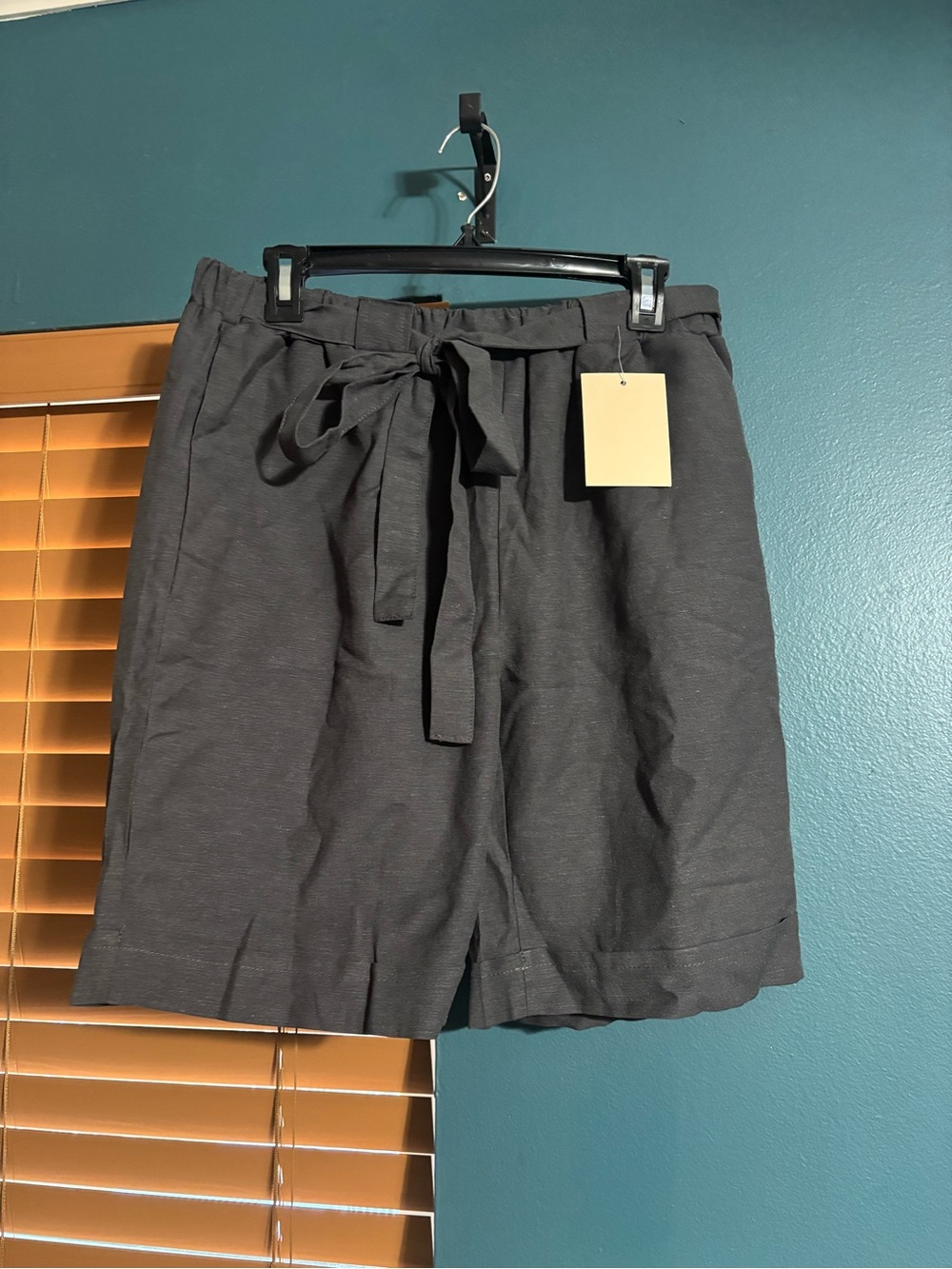 NWT Gray Bermuda Front Tie Shorts
